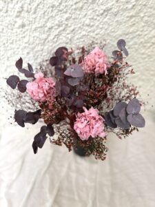 eucalipto baby blue preservado, hortensia preservado, ramo preservado