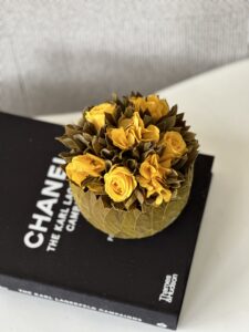 preserved velvet leaves yellow, yellow roses, wholesale, floral design, center piece