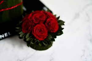 women's day gift, preserved rose, velvet leaves, producer europe, kenya